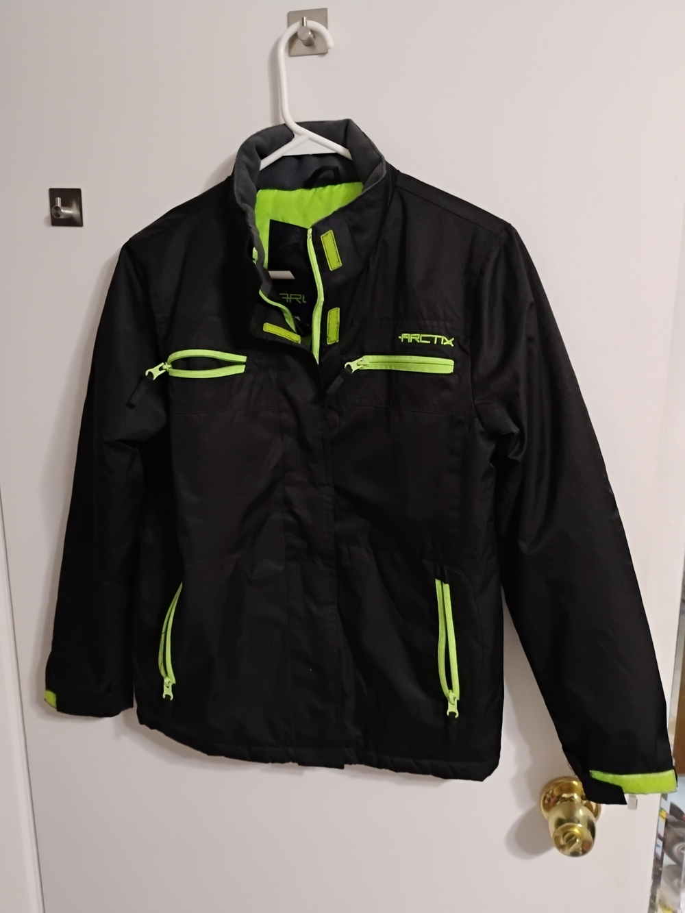 Arctix Black Jacket with Neon Green Accents for Kids